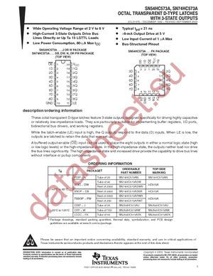 SN74HC573APWR datasheet  